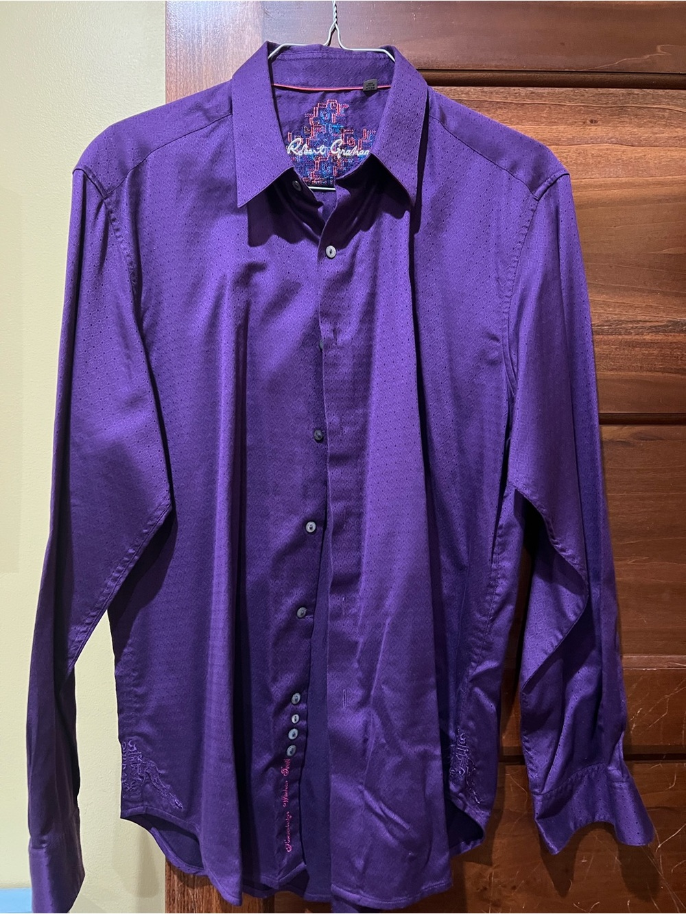 Robert Graham Purple Long-Sleeve Dress Shirt